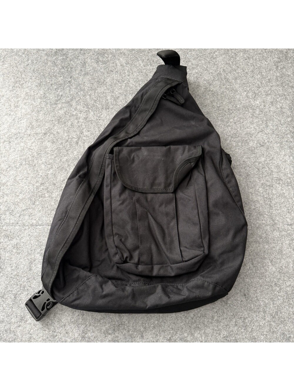 Black Sling Bag Crossbody Multiple Pockets Adjustable Strap Medium Used